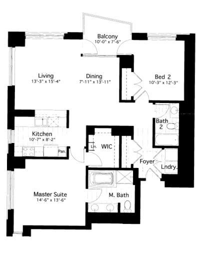 600 N Lake Shore Drive Floorplan - 09 South Tier
